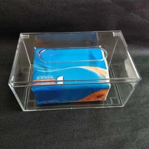 Clear Tissue Dispenser Box Facial Acrylic Tissue Box Cover Holder for Bathroom Kitchen and Office Room Rectangle EF