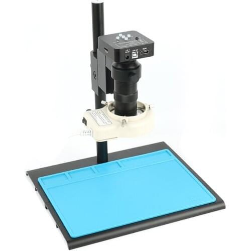34MP 1080P Freely Adjustable Stand HDMI Video Industry Microscope Camera Video Recorder 100X C Mount Lens For PCB Soldering