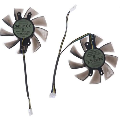2Pcs 75mm/2.95in T129215BU 4Pin 12V 0.50A VGA Fan Graphics Card Cooling Fan for GALAX GTX 1060 KFA2 GTX 1060 Fan