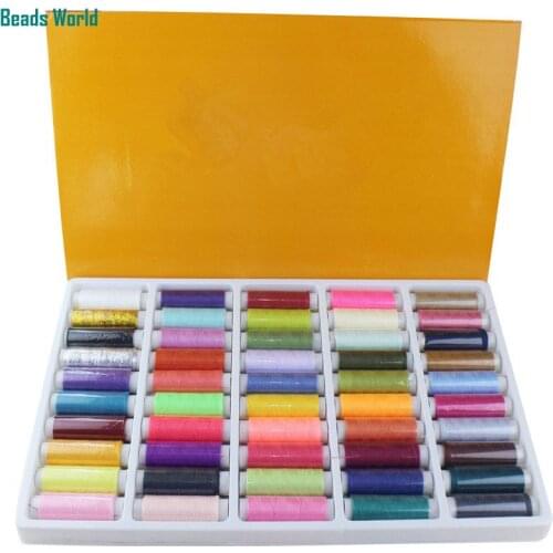 Top Quality Sewing Thread Hand Sewing Promotions Spools 1 Set(50 Color) Polyester 150 Yard/Color Random Mixed