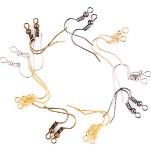 200pcs 20*22mm Gold Antique bronze Ear Hooks Earrings Clasps Findings Earring Wires For Jewelry Making Supplies Wholesale