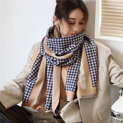 Winter Warm Cashmere Women Scarf Solid Soft Print Pashmina Thick Blanket Foulard Female Scarves Hijab Shawl Wrap Bafanda 2021