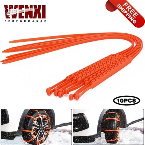 10pcs Newest 92cm Car Universal Anti Skid Snow Chains Nylon for Car Truck Snow Mud Wheel Tyre Tire Cable Ties Dropshippinp STC01