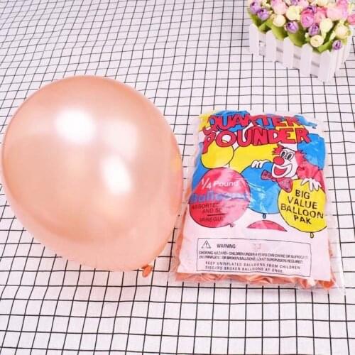 100pcs 12 Inch Rose Gold Latex Balloon Pearlescent Champagne Birthday Halloween Wedding Arrangement Balloon Party Decoration