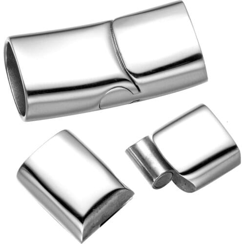 12*6mm 316l Stainless Steel Oblate Buckle Magnet Hook Jewelry Findings Leather Bracelet Magnetic Clasp DIY Jewelry Making
