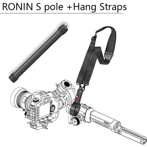 2 In 1 Carbon Fiber Extension Rod Pole Hang Straps Buckles Lanyard Handheld Gimbal Accessories for DJI Ronin S Stabilizer