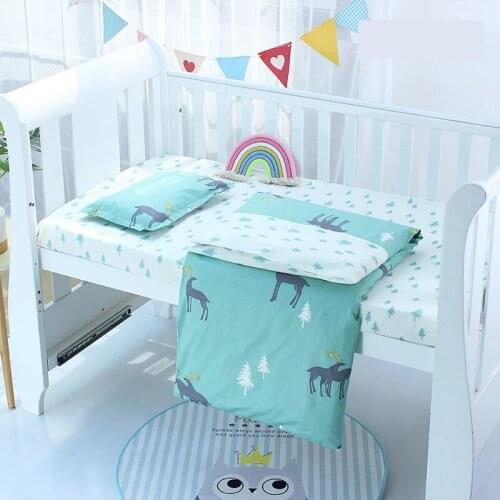 3pcs/set Baby Crib Bedding Set For Infant Newbron Skin-Friendly Cotton Baby Toddler Bed Sheet Pillowcase Quilt Cover