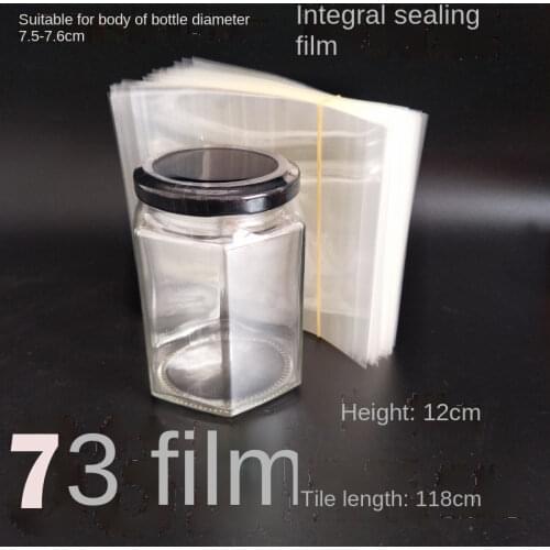 400pcs/lot Pvc Transparant Heat Shrink Bands For Jar Mouth/cap Sealing Film Diameter 73mm Height 120mm Laid Flat Width 118mm