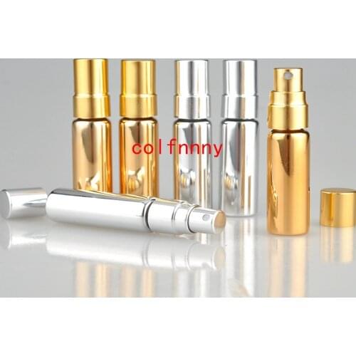 500PCS/lot NEW 5ML Glass Refillable Perfume Bottle With Metal Spray&Empty Case perfume bottles atomizer glass perfume bottles
