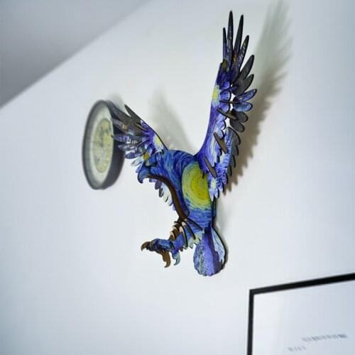 69CM DIY 3D WOODEN EAGLE UNICORN ART HOME OFFICE WALL HANGING DECORATION STORAGE HOLDERS RACKS HOME DECORATION ACCESSORIES