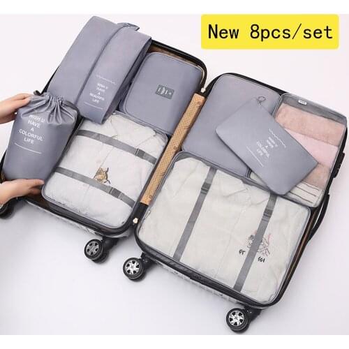 8Pcs/set Travel Accessories Travel Organizer Travel Bag Set For Traveling Travel Kit Cosmetic Luggage Large Suitcase Storage Bag