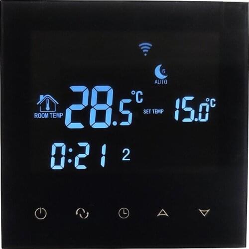 AC220-240V Weekly Programmable Electric/Water/Boiler Temperature controller WiFi LCD Touch Screen Time Display Thermostat