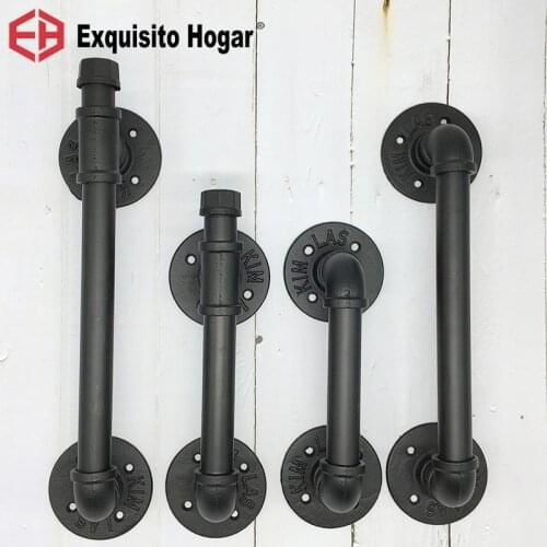 American Water Pipe Handle Antique Old Iron Art Restaurant Bar Barn Door Wooden Door Push And Pull Knob Handle