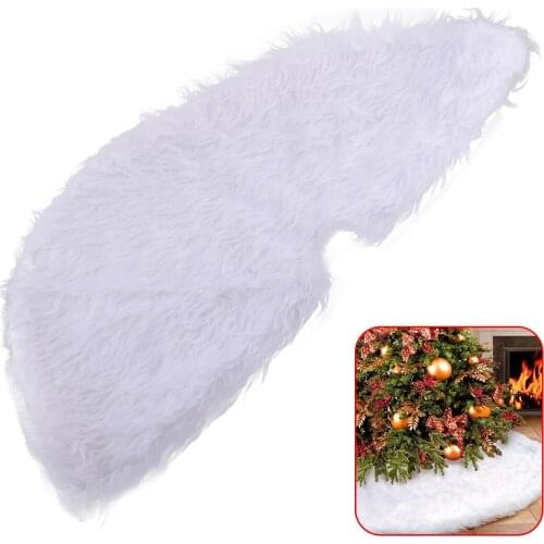 Party & Holiday DIY Decorations 75cm White Plush Christmas Tree Skirt Base Floor Mat Cover Rug XMAS Party Home Decor Ornament