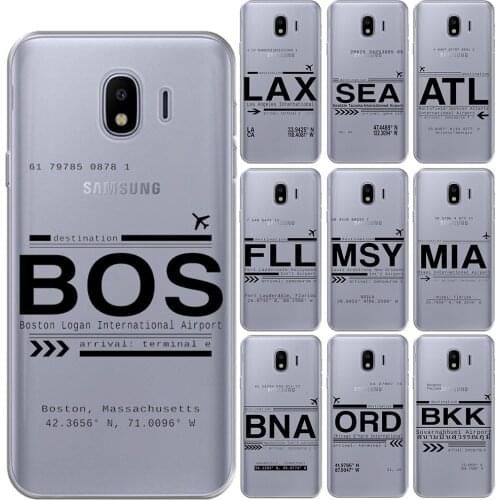 Boston LAX Airport Call Letter Soft Silicone Case Cover For Samsung Galaxy J3 J7 J8 J6 J4 Plus 2018 J3 J5 J7 2017 J5 J2 Prime