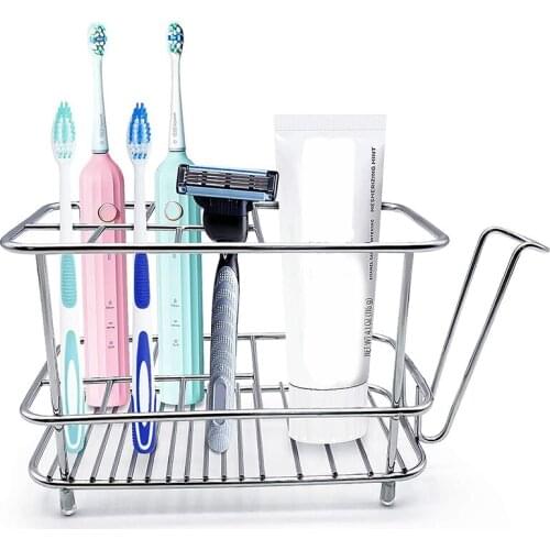 Toothbrush Holder For Bathroom Wall Or Counter, Non-Slip Mat Drill-Free Toothbrush Organizer For Electronic Toothbrush