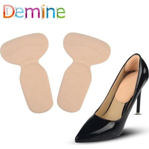 Demine 1 Pairs Shoe Back Heel Inserts Soft T-Shape High Heel Liner Grips Pain Relief Foot Protector Cushion Pad Insole for Women