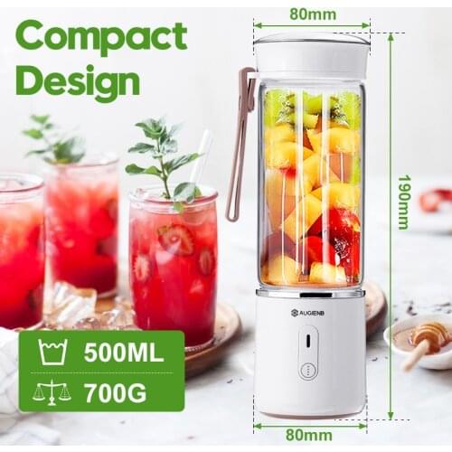 500ml Electric Fruit Juicer Glass Mini Hand Portable Smoothie Maker Blenders Mixer USB Rechargeable for Home Travel