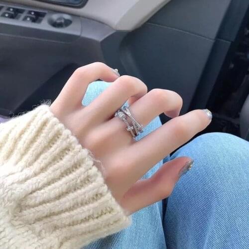 ERLUER Adjustable Cubic Zirconia Rings For Wome Fashion Finger Matching Jewelry Free Shipping