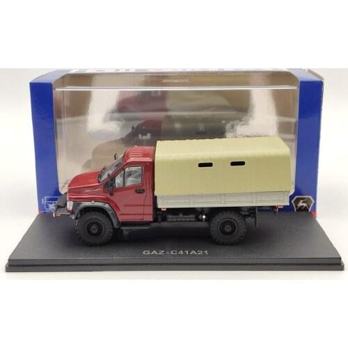 HAW ABTONPOM 1:43 GAZ C42A21 ГАЗ H234 Russia Truck Diecast Models Car Red