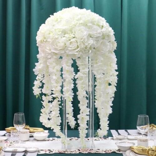 35/45/50CM Artificial Flower Table Centerpiece Wedding Decor Road Lead Bouquet DIY Wisteria Vine Flower Ball Silk Party Event