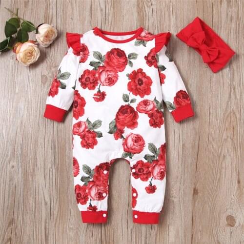 Prowow Baby Girls Rompers 2021 Floral Baby Costumes Autumn Winter New Born Baby Girl Clothes Cute Girls Bodysuit For Newborns