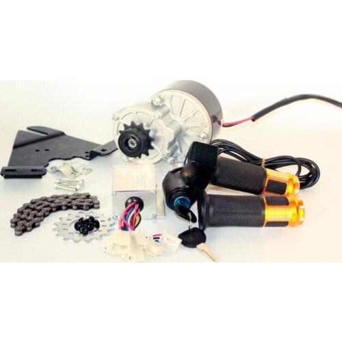 250W Brush Motor Electric Bicycle Conversion Kit Mountain Bike Disc Brake 16T Sprocket Electric Bike Side Mount Chain Drive Kit