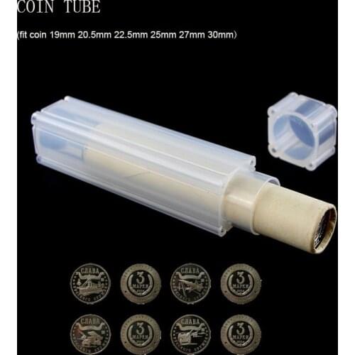 1 PCS coin tube Storage box holder coins PP plastic Direct fit 19mm 20.5mm 22.5mm 25mm 27mm or 30mm coins