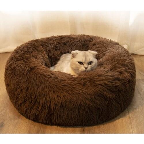 80CM Cat litter dog kennel plush circular dogs pet Waterloo bed in winter to keep warm mat mat cat supplies pet beds