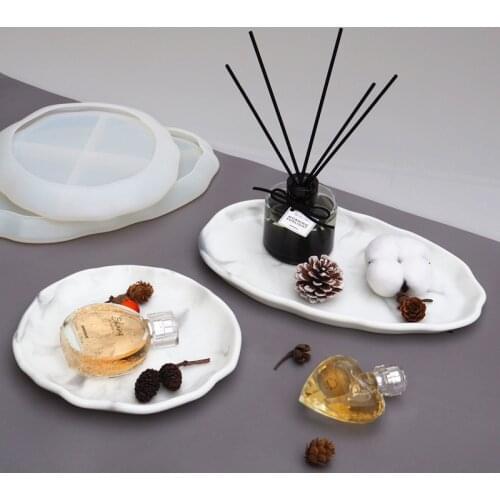 Irregular Oval Round Silicone Mold For Desktable Makeup Tray Fruit Tray DIY Epoxy Resin Molds Jewelry Handmade