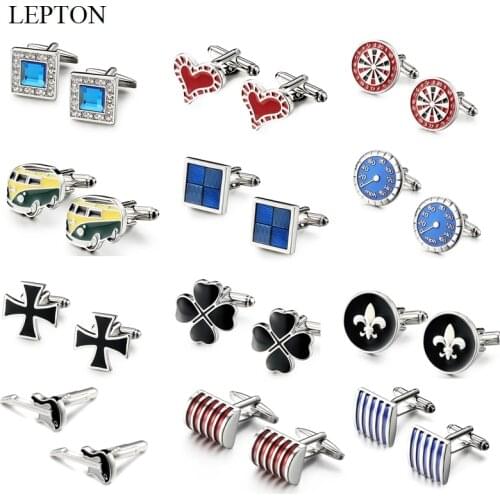 Lepton 28 style Mix Hotsale Designs Cufflinks simple Fashion Cuff Links for Mens Wedding business gift Man Shirt Cuffs Cufflink