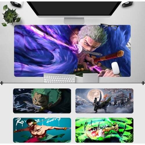 Trendy One Piece Zoro Gaming Mouse Pad Gaming MousePad Large Big Mouse Mat Desktop Mat Computer Mouse pad For Overwatch
