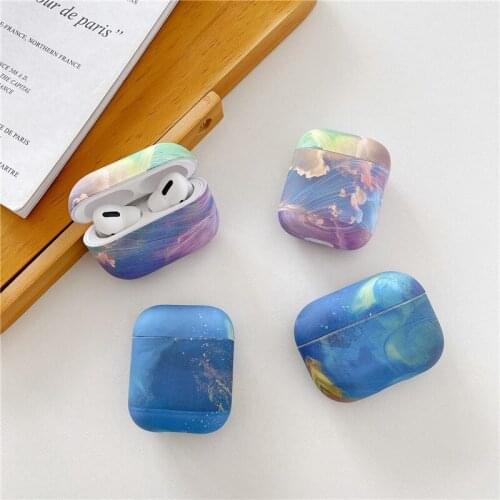 Fashion Blue Sky Colorful Clouds Pattern Earphone Case for Airpods Pro Cool Dazzling colors Protective Cover for Airpods 1/2