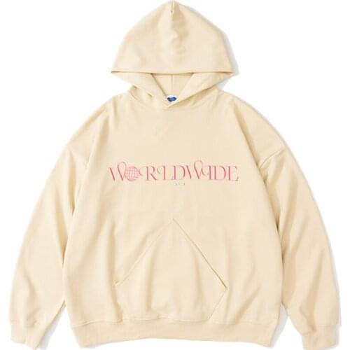 Men Letter Embroidery Couple Hoodie Sweatshirt Womens Oversize Retro Pullover Female Cotton Apricot Hoodies Coats худи оверсайз
