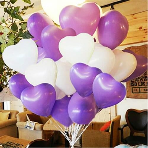 1/5/10pcs 12Inch Heart-shaped Latex Balloons Inflatable Wedding Decorations Birthday Party Balloons Christmas Balloons @1