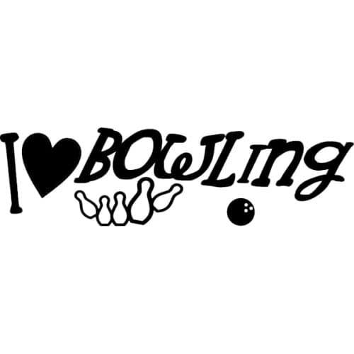 Car Stickers Funny Sports Games Bowling Decoration PVC Car Stickers Accessories Waterproof Sunscreen Black/white,16cm*5cm