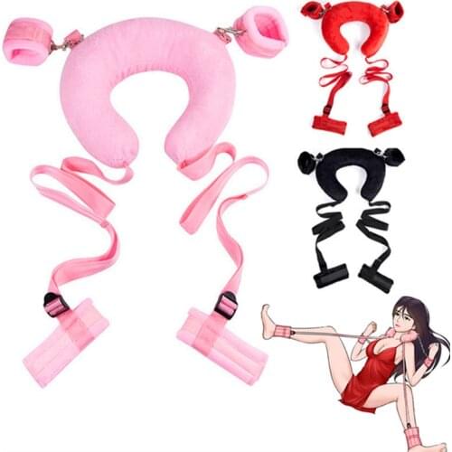 Bondage Handcuffs For Sex Strapon Neck Pillow Ankle Cuff BDSM Women Adult Games Sex Toys For Woman Couple Slut Slave Restraints