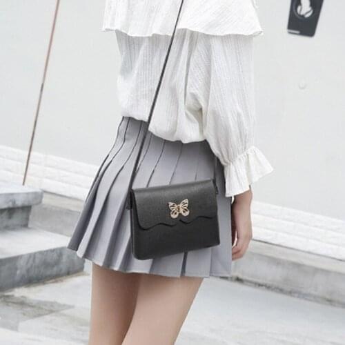 New Leather Women Messenger Bags Ms Bag Female Fashion Solid Color Cover Lock Shoulder Crossbody Phone Beach Bolsa Bandolera
