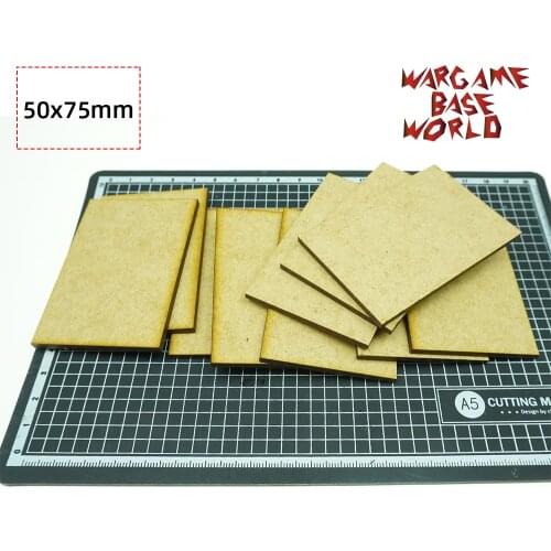 MDF Bases - Rectangle 75 x 50mm - Basing Laser Cut Wargames wood