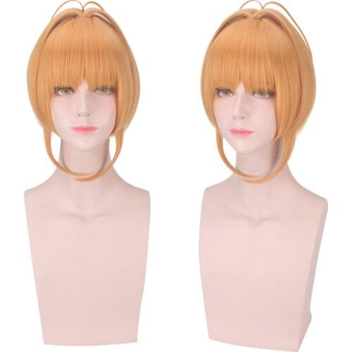 New Card Captor Sakura CLEAR CARD KINOMOTO SAKURA Cosplay Wig Halloween Synthetic Hair Styled Anime Wigs + Wig Cap