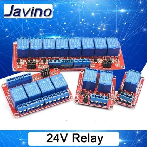 Relay Board Shield with Optocoupler High & Low Lever Trigger for Ardiuno 24V 1/2/4/8 Channel Power Supply Relay Module kit