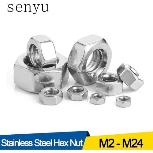 Hexagon Hex Nuts Metric DIN934 M2 M2.5 M3 M4 M5 M6 M8 M10 M12 M14 M16 M18 M20 M22 M24 Carbon Steel Stainless Steel Hex Nuts