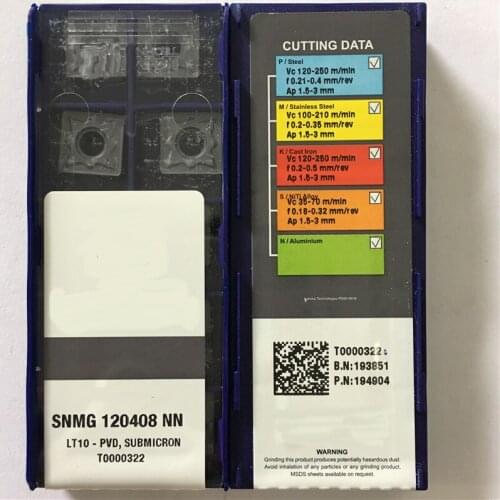 SNMG120408NN LT10,Original CNC blade carbide insert lathe tool 10pcs/lot SNMG 120408 NN LT10