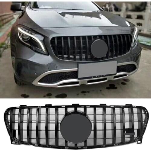 GT-R Style vertical bar ABS Black Grille Fit For BENZ X156 GLA200 220 260