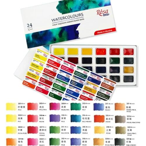Russian Rosa Solid Watercolour 16/24/36 Color Art Students Watercolor Paint Pigment,Top-level Artist Supplier,Watercolor