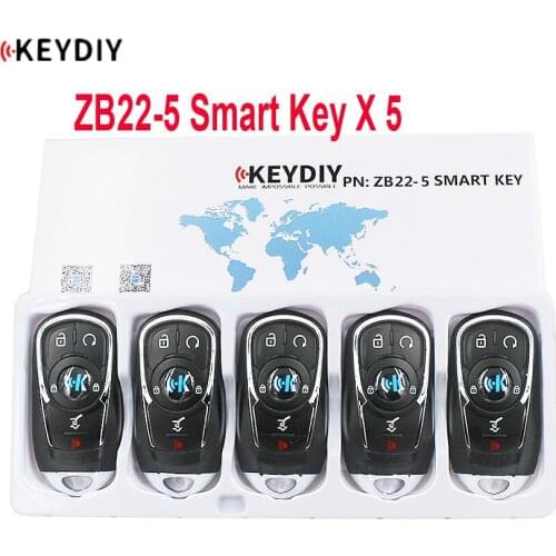5PCS X KEYDIY Universal Smart Key ZB22-5 for KD-X2 KD900 Mini KD Car Key Remote Replacement Fit More than 2000 Models