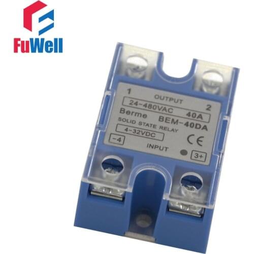 High Quality Singe Phrase 40A SSR Solid State Relay BEM-40DA/BEM-40AA/BEM-40VA Blue