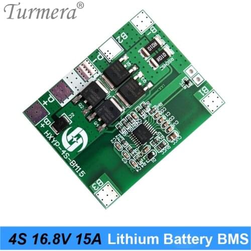 Turmera 4S 14.4V 16.8V 15A BMS Lithium Battery Protection Board for 16.8V 14.4V Screwdriver Battery and Vacuum Cleaner Robot Use