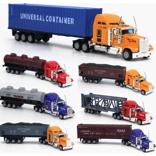 1:6 5 trucks, American carriers, alloy models, container flat car simulation model, Model car toys. Transport model