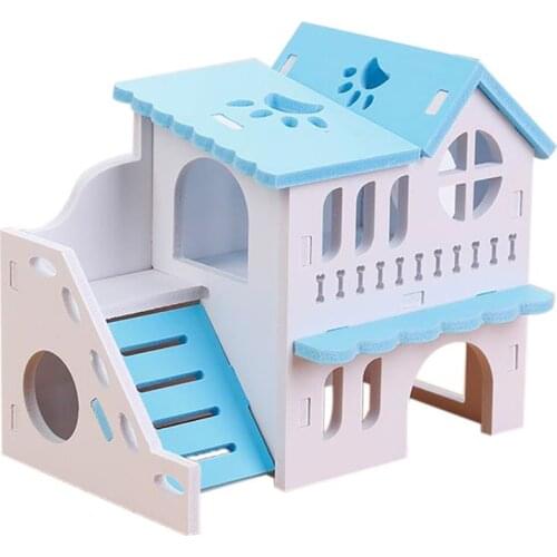 1pc Hamster Cage House Double Layers Hamster Climbing House Hamster Plastic Hideout Hamster Cage House Bed Nest Pet Supplies